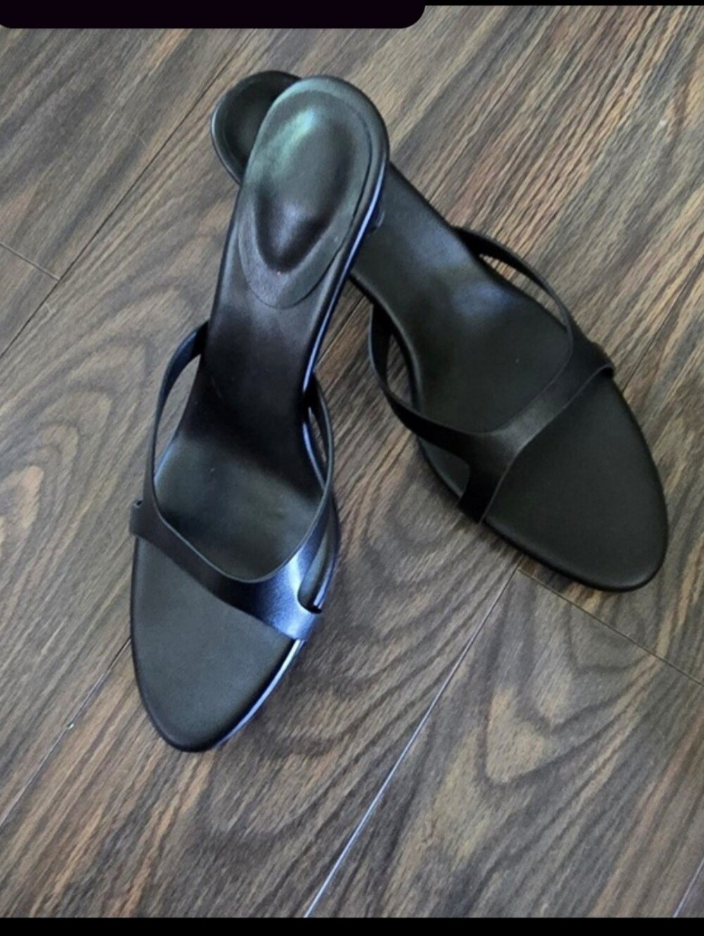 Black Women's Strappy Kitten Heel Sandals 9.5